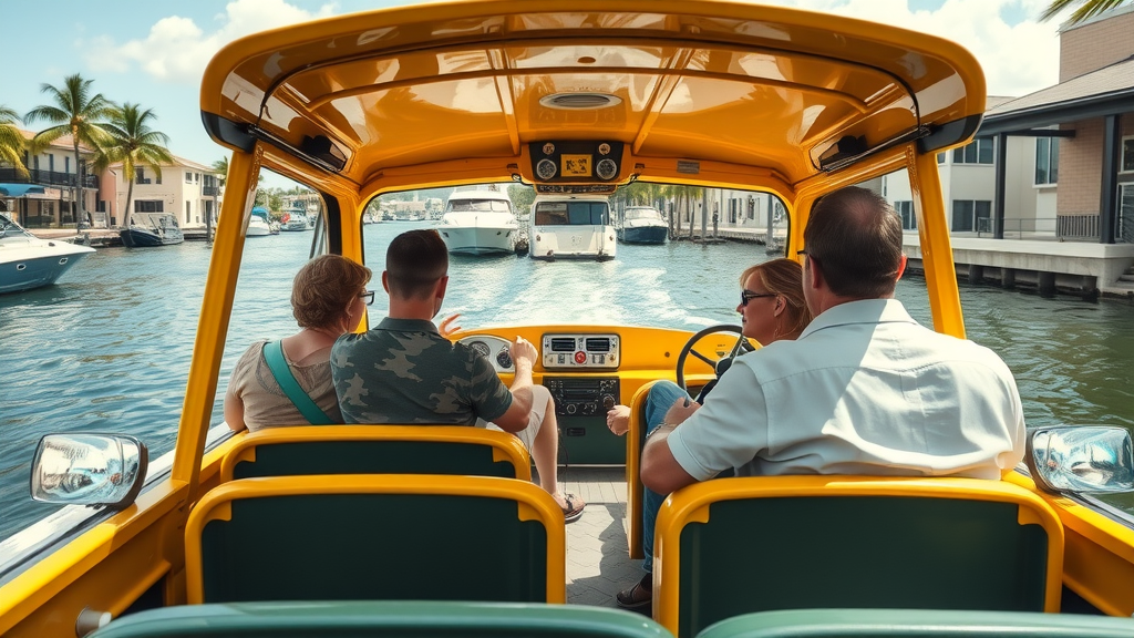 charming Water Taxi cruising with tourists enjoying the ride