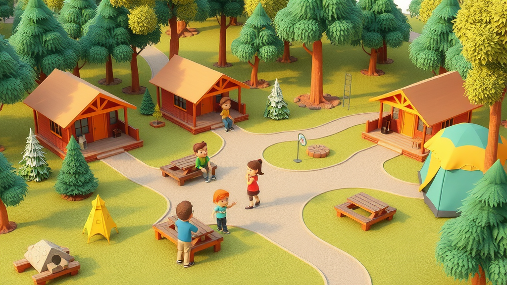 campground facilities, cabins and tents