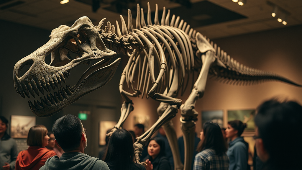 Intricate dinosaur skeleton exhibit, natural history, free things to do in Florida