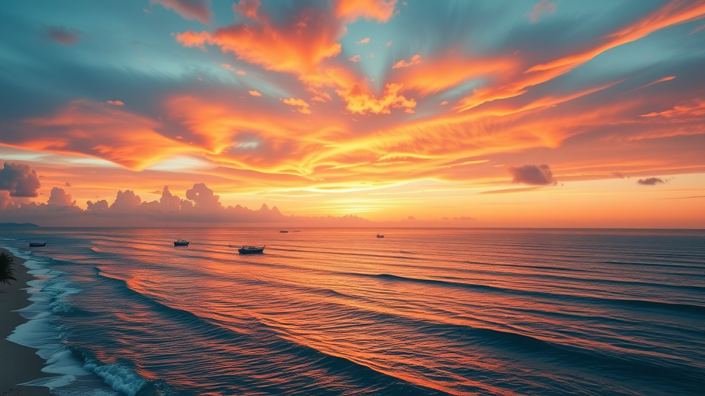 mesmerizing sunset over the ocean, Cape Canaveral