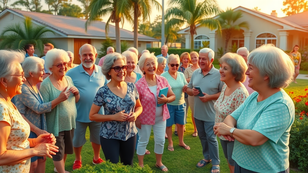 Vibrant community gathering in a Florida neighborhood.