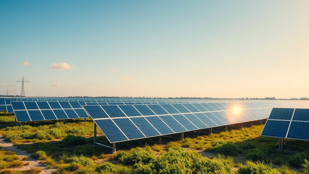 Florida landscape with solar installations and vibrant colors