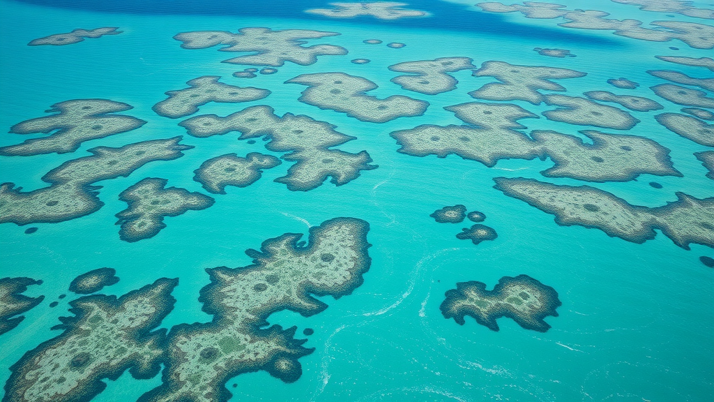 Aerial view of the coastline of Key West capturing the essence of freedom over azure waters with coral reefs