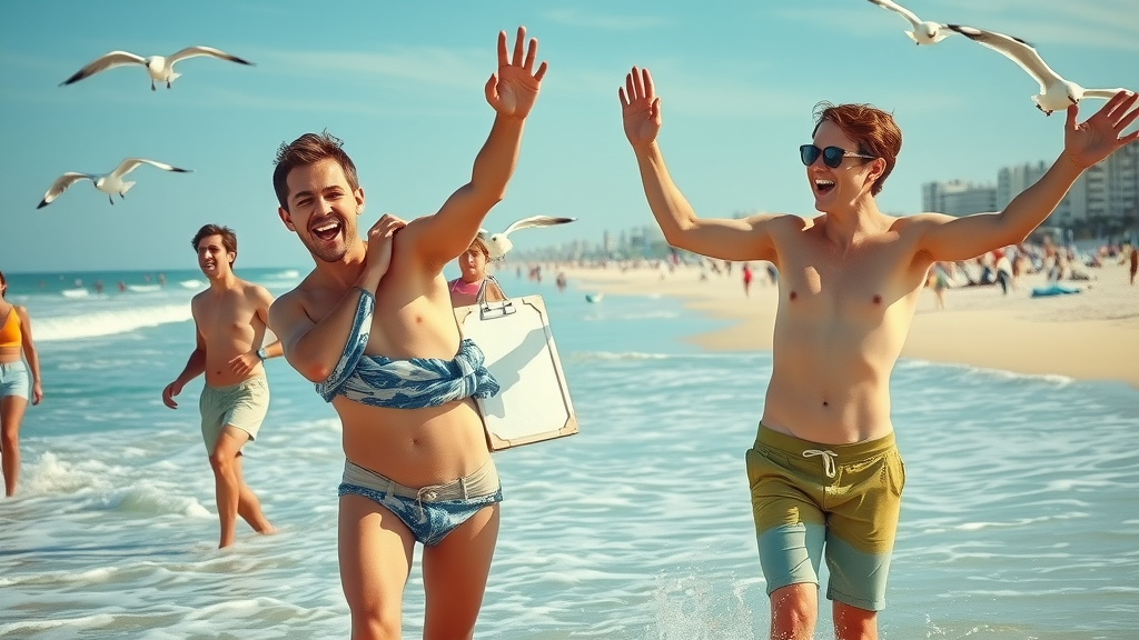 Classic Daytona Beach scene with beachgoers