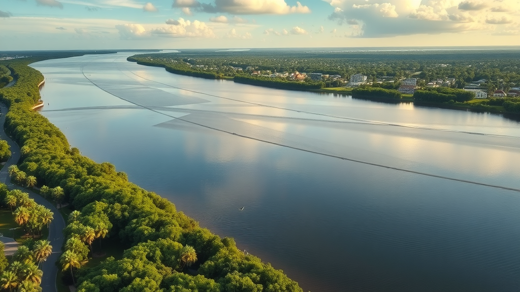 Palm Coast Florida aerial view showing affordable homes and visible fiber optic internet connections