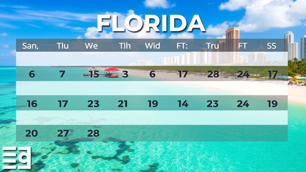 Calendar showing cheapest months to travel to Florida
