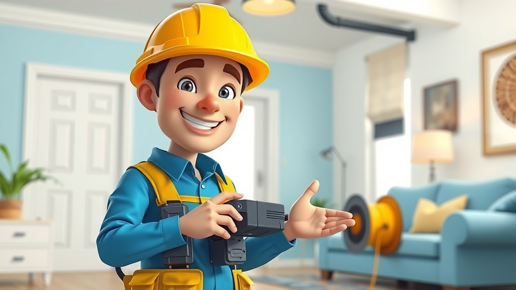 Friendly internet technician installing fiber internet in a Florida home