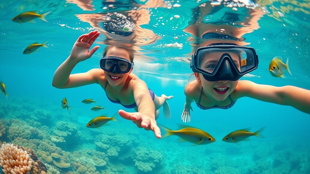 Clear Bahia Honda waters with a couple snorkeling, exploring marine life.