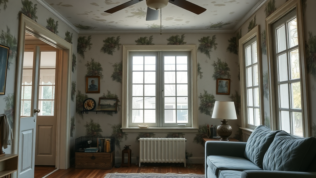 home interior with visible mold, showing typical growth spots