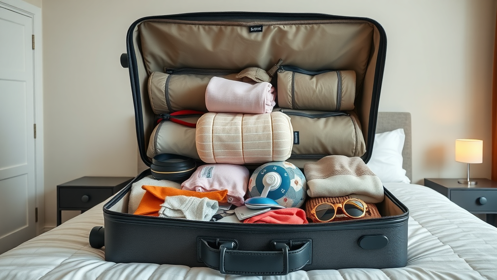 Thoughtful family planning vacation with a map