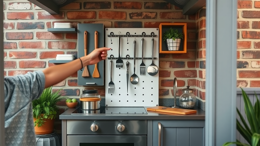 Vertical Storage Solutions in a Small Outdoor Kitchen
