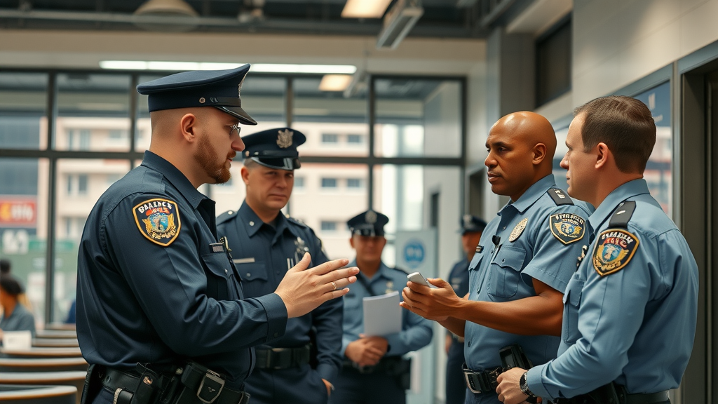 Modern police station, secure and welcoming vibe, in Silver Springs