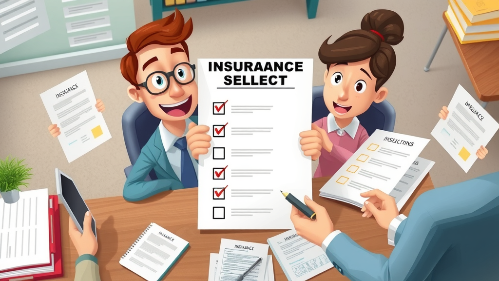 Checklist for insurance selection with various documents