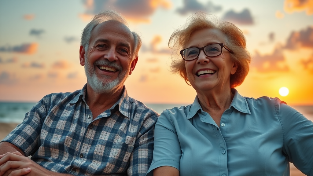 Relaxed retirees in Florida enjoying the sunset