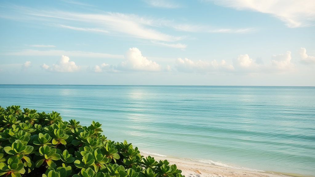 Serene Anna Maria Island, lush greenery, calm sea